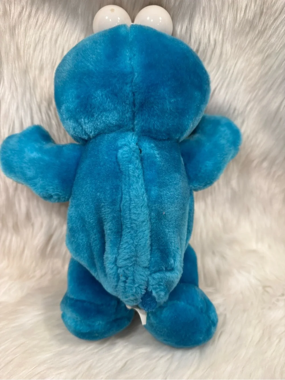 Vintage Tyco Sesame Street Blue Plush Cookie Monster Style Kid's Stuffed Toy